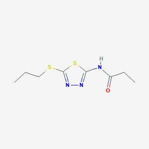 molecular formula C8H13N3OS2 B5666700 N-[5-(propylsulfanyl)-1,3,4-thiadiazol-2-yl]propanamide 