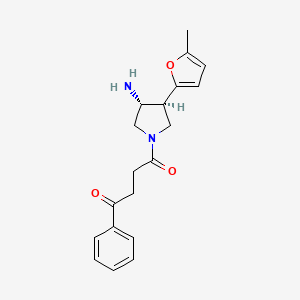 molecular formula C19H22N2O3 B5666724 1-[(3R,4S)-3-amino-4-(5-methylfuran-2-yl)pyrrolidin-1-yl]-4-phenylbutane-1,4-dione 