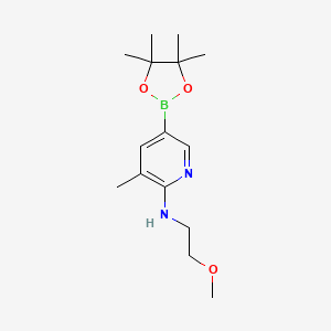 molecular formula C15H25BN2O3 B566683 n-(2-Methoxyethyl)-3-methyl-5-(4,4,5,5-tetramethyl-1,3,2-dioxaborolan-2-yl)pyridin-2-amine CAS No. 1356363-65-9