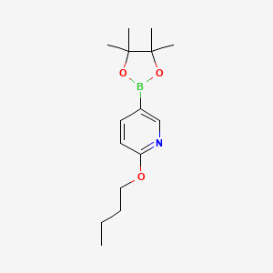 molecular formula C15H24BNO3 B566684 2-Butoxy-5-(4,4,5,5-tetramethyl-1,3,2-dioxaborolan-2-yl)pyridine CAS No. 1310404-88-6