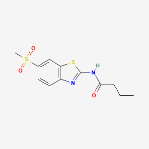 molecular formula C12H14N2O3S2 B5666893 N-(6-methylsulfonyl-1,3-benzothiazol-2-yl)butanamide 