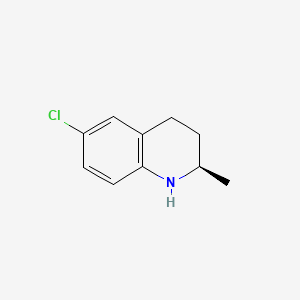 molecular formula C10H12ClN B566691 (R)-6-Chloro-2-methyl-1,2,3,4-tetrahydroquinoline CAS No. 1263000-44-7