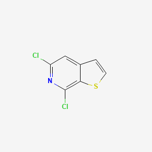 molecular formula C7H3Cl2NS B566693 5,7-Dichlorothieno[2,3-c]pyridine CAS No. 1326715-01-8