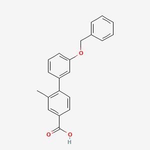 molecular formula C21H18O3 B566704 4-(3-Benzyloxyphenyl)-3-methylbenzoic acid CAS No. 1261911-97-0