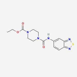 molecular formula C14H17N5O3S B5667059 ethyl 4-(2,1,3-benzothiadiazol-5-ylcarbamoyl)piperazine-1-carboxylate 