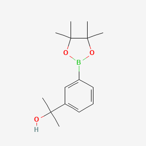 molecular formula C15H23BO3 B566707 2-(3-(4,4,5,5-Tetramethyl-1,3,2-dioxaborolan-2-YL)phenyl)propan-2-OL CAS No. 1309980-11-7