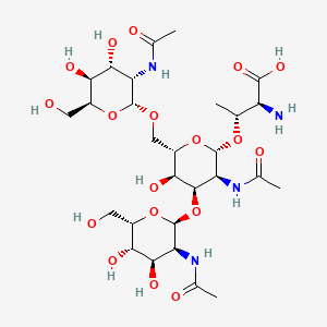 molecular formula C28H48N4O18 B566711 GlcNAc beta(1-3)[GlcNAc beta(1-6)]GalNAc-alpha-Thr CAS No. 1304646-03-4
