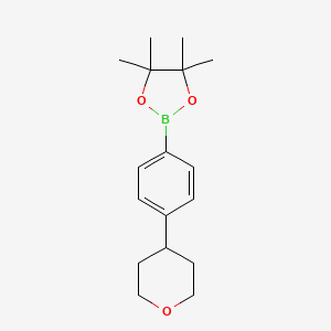 molecular formula C17H25BO3 B566712 4-(4-四氢吡喃基)苯基硼酸频哪醇酯 CAS No. 1312479-26-7