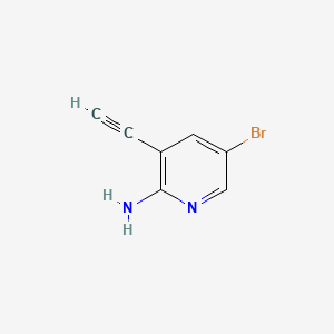 molecular formula C7H5BrN2 B566713 5-Bromo-3-ethynylpyridin-2-ylamine CAS No. 1210838-82-6