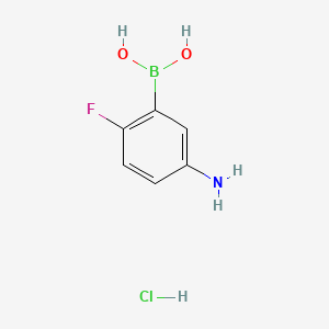 molecular formula C6H8BClFNO2 B566715 (5-Amino-2-fluorophenyl)boronic acid hydrochloride CAS No. 1256355-65-3