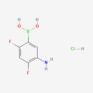 molecular formula C6H7BClF2NO2 B566728 5-Amino-2,4-difluorophenylboronic acid, HCl CAS No. 1218790-76-1