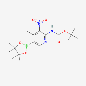 tert-Butyl (4-methyl-3-nitro-5-(4,4,5,5-tetramethyl-1,3,2-dioxaborolan-2-yl)pyridin-2-yl)carbamate