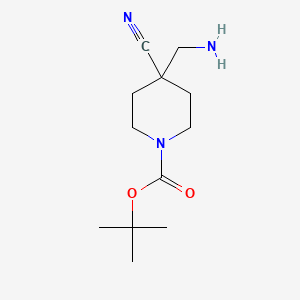 Tert-butyl 4-(aminomethyl)-4-cyanopiperidine-1-carboxylate