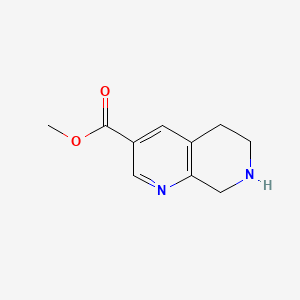 molecular formula C10H12N2O2 B566750 Methyl 5,6,7,8-tetrahydro-1,7-naphthyridine-3-carboxylate CAS No. 1253888-80-0