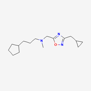 molecular formula C16H27N3O B5667524 3-cyclopentyl-N-[[3-(cyclopropylmethyl)-1,2,4-oxadiazol-5-yl]methyl]-N-methylpropan-1-amine 