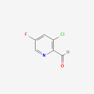 molecular formula C6H3ClFNO B566757 3-Chloro-5-fluoropicolinaldehyde CAS No. 1227563-32-7