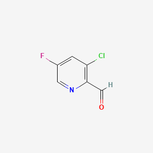 molecular formula C6H3ClFNO B566757 3-Chloro-5-fluoropyridine-2-carbaldehyde CAS No. 1227563-32-7