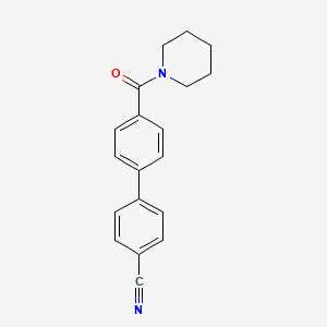 molecular formula C19H18N2O B566759 4-[4-(哌啶甲酰)苯基]苯甲腈 CAS No. 1365271-75-5