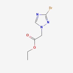 molecular formula C6H8BrN3O2 B566771 Ethyl 2-(3-bromo-1H-1,2,4-triazol-1-yl)acetate CAS No. 1243250-13-6