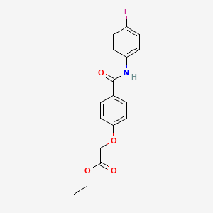 molecular formula C17H16FNO4 B5667771 Ethyl 2-[4-[(4-fluorophenyl)carbamoyl]phenoxy]acetate 