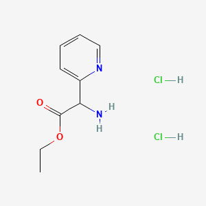 molecular formula C9H14Cl2N2O2 B566778 Ethyl 2-amino-2-(2-pyridinyl)acetate dihydrochloride CAS No. 1236254-79-7