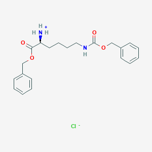 molecular formula C21H27ClN2O4 B056679 (S)-Benzyl 2-amino-6-(((benzyloxy)carbonyl)amino)hexanoate hydrochloride CAS No. 114331-06-5