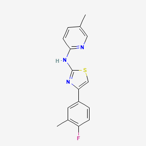 molecular formula C16H14FN3S B5667915 N-[4-(4-fluoro-3-methylphenyl)-1,3-thiazol-2-yl]-5-methylpyridin-2-amine 