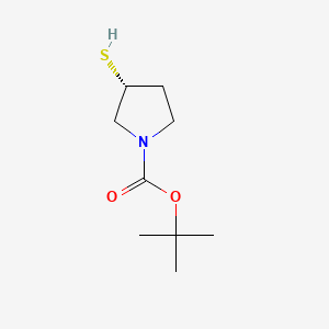 molecular formula C9H17NO2S B566795 (R)-Tert-butyl 3-mercaptopyrrolidine-1-carboxylate CAS No. 1236007-42-3
