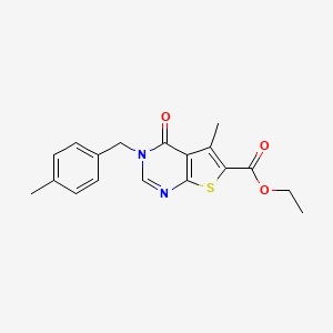 molecular formula C18H18N2O3S B5668058 Ethyl 5-methyl-3-[(4-methylphenyl)methyl]-4-oxothieno[2,3-d]pyrimidine-6-carboxylate 