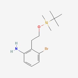 molecular formula C14H24BrNOSi B566806 3-Bromo-2-(2-((tert-butyldimethylsilyl)oxy)ethyl)aniline CAS No. 1227958-06-6