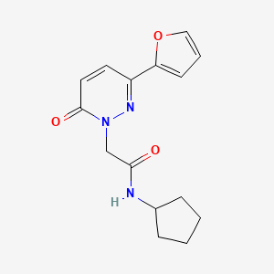 molecular formula C15H17N3O3 B5668116 N-cyclopentyl-2-(3-(furan-2-yl)-6-oxopyridazin-1(6H)-yl)acetamide 