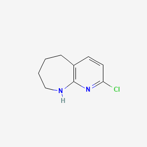 molecular formula C9H11ClN2 B566815 5H-Pyrido[2,3-b]azepine, 2-chloro-6,7,8,9-tetrahydro CAS No. 1211526-68-9