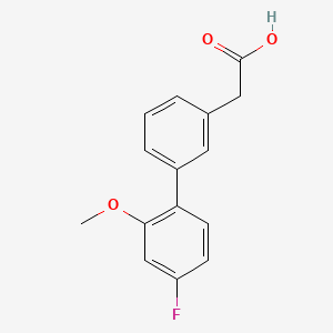 molecular formula C15H13FO3 B566819 3-(4-Fluoro-2-methoxyphenyl)phenylacetic acid CAS No. 1345472-33-4