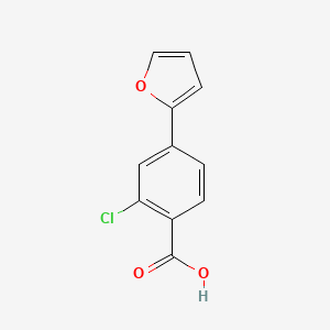 molecular formula C11H7ClO3 B566820 2-Chloro-4-(furan-2-YL)benzoic acid CAS No. 1237141-26-2