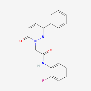 molecular formula C18H14FN3O2 B5668223 N-(2-fluorophenyl)-2-(6-oxo-3-phenylpyridazin-1(6H)-yl)acetamide 