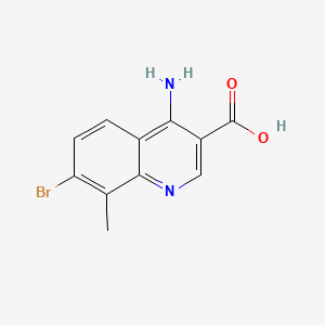 molecular formula C11H9BrN2O2 B566824 4-Amino-7-bromo-8-methylquinoline-3-carboxylic acid CAS No. 1242260-38-3