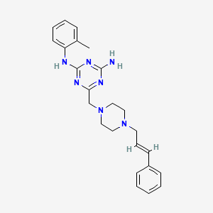 molecular formula C24H29N7 B5668294 N2-(2-METHYLPHENYL)-6-({4-[(2E)-3-PHENYLPROP-2-EN-1-YL]PIPERAZIN-1-YL}METHYL)-1,3,5-TRIAZINE-2,4-DIAMINE 