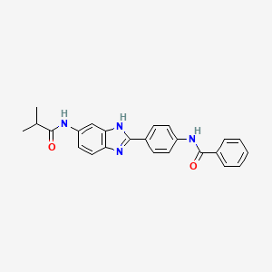 molecular formula C24H22N4O2 B566841 N-[4-(5-Isobutyramido-1H-benzoimidazol-2-yl)phenyl]benzamide CAS No. 1261268-95-4