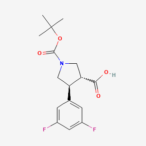 (3R,4S)-4-(3,5-difluorophenyl)-1-[(2-methylpropan-2-yl)oxycarbonyl]pyrrolidine-3-carboxylic acid