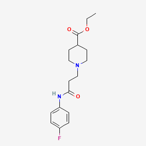 molecular formula C17H23FN2O3 B5668530 ETHYL 1-[3-(4-FLUOROANILINO)-3-OXOPROPYL]-4-PIPERIDINECARBOXYLATE 