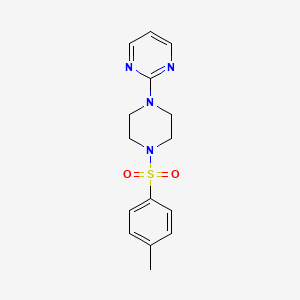 molecular formula C15H18N4O2S B5668553 2-(4-Tosylpiperazin-1-yl)pyrimidine 