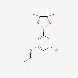 molecular formula C15H22BClO3 B566858 2-(3-Chloro-5-propoxyphenyl)-4,4,5,5-tetramethyl-1,3,2-dioxaborolane CAS No. 1218789-41-3