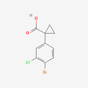 molecular formula C10H8BrClO2 B566859 1-(4-Bromo-3-chlorophenyl)cyclopropane-1-carboxylic acid CAS No. 1314789-82-6