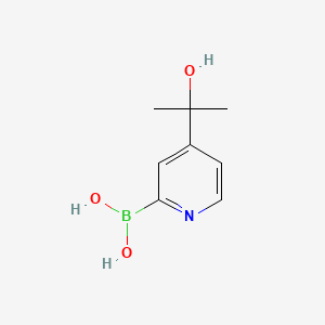molecular formula C8H12BNO3 B566865 (4-(2-Hydroxypropan-2-yl)pyridin-2-yl)boronic acid CAS No. 1310385-00-2