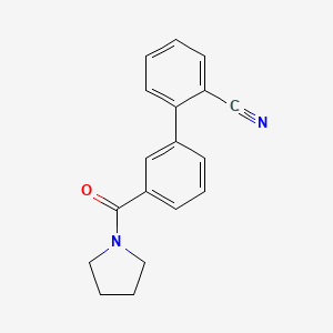 molecular formula C18H16N2O B566870 2-[3-(Pyrrolidinocarbonyl)phenyl]benzonitrile CAS No. 1365272-34-9