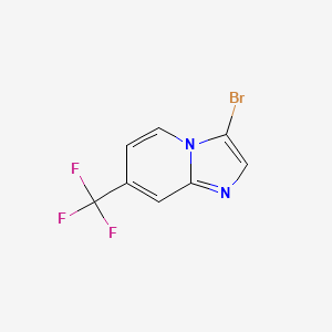molecular formula C8H4BrF3N2 B566890 3-Bromo-7-(trifluoromethyl)imidazo[1,2-a]pyridine CAS No. 1263058-72-5