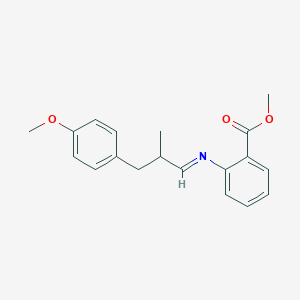 molecular formula C19H21NO3 B056690 Benzoic acid, 2-[[3-(4-methoxyphenyl)-2-methylpropylidene]amino]-, methyl ester CAS No. 111753-62-9