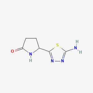 molecular formula C6H8N4OS B566914 5-(5-Amino-1,3,4-thiadiazol-2-yl)pyrrolidin-2-one CAS No. 1256643-02-3