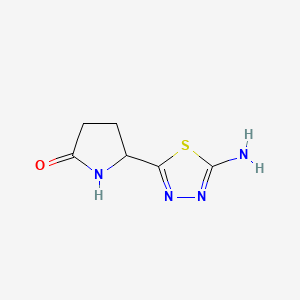 molecular formula C6H8N4OS B566914 5-(5-Amino-1,3,4-thiadiazol-2-yl)-2-pyrrolidinone CAS No. 1256643-02-3