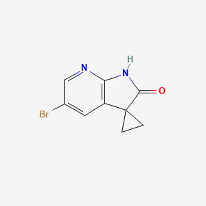molecular formula C9H7BrN2O B566916 5'-Bromospiro[cyclopropane-1,3'-pyrrolo[2,3-b]pyridin]-2'(1'H)-one CAS No. 1263279-55-5